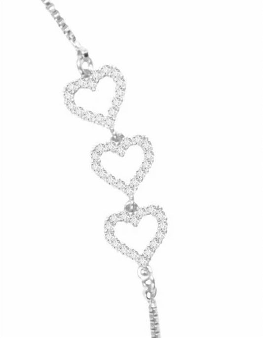 Women's Triple Heart Pull-cord Bracelet