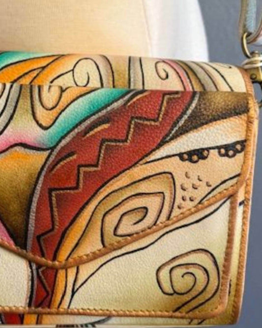 Magnifique - Women's Hand Painted Leather Crossbody Bag - Rack Hunt -