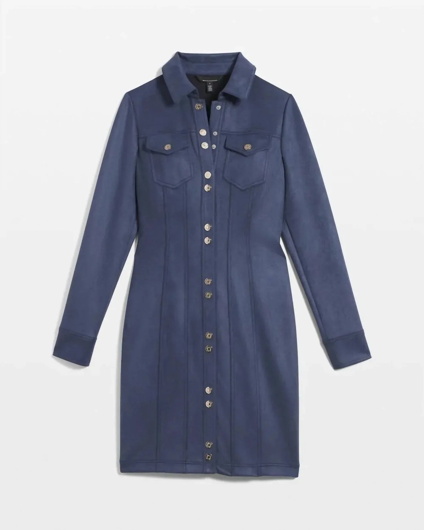 White House Black Market - Long Sleeve Faux Suede Shacket Dress - Rack Hunt