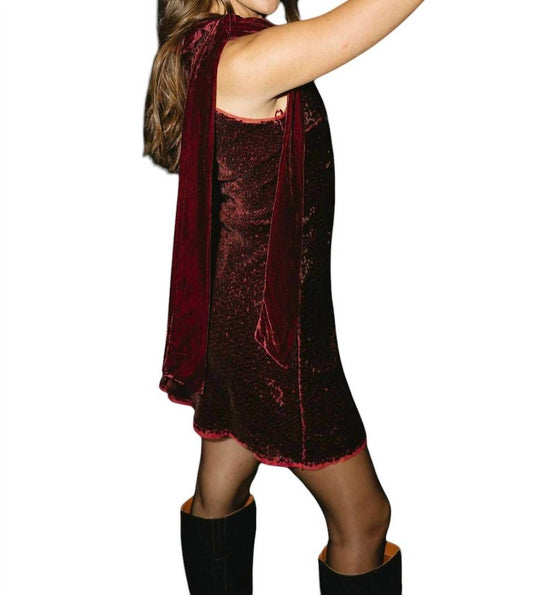 Anna Grace - Giana Sequin & Velvet Tie Mini Dress - Rack Hunt -