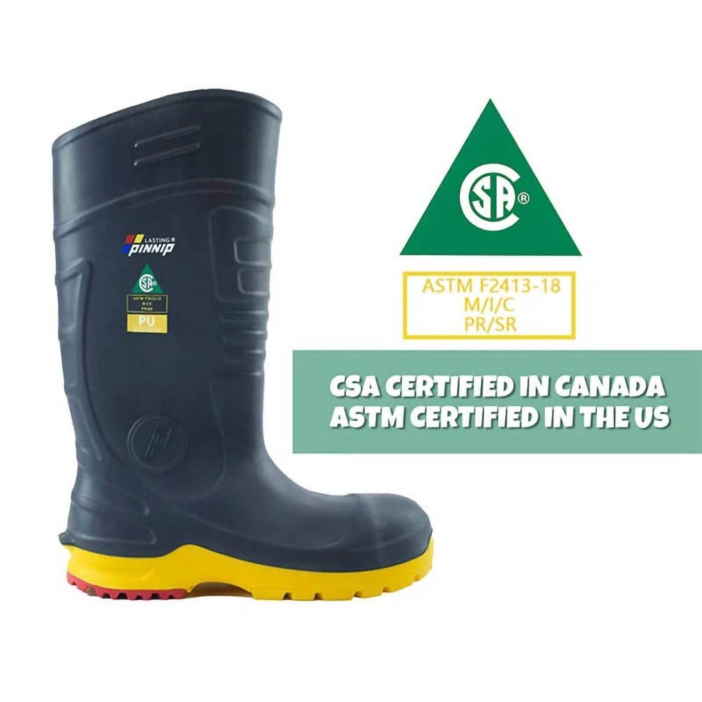 Pinnip - Men's Csa Approved Waterproof Pu Steel Toe Safety Boots - Rack Hunt