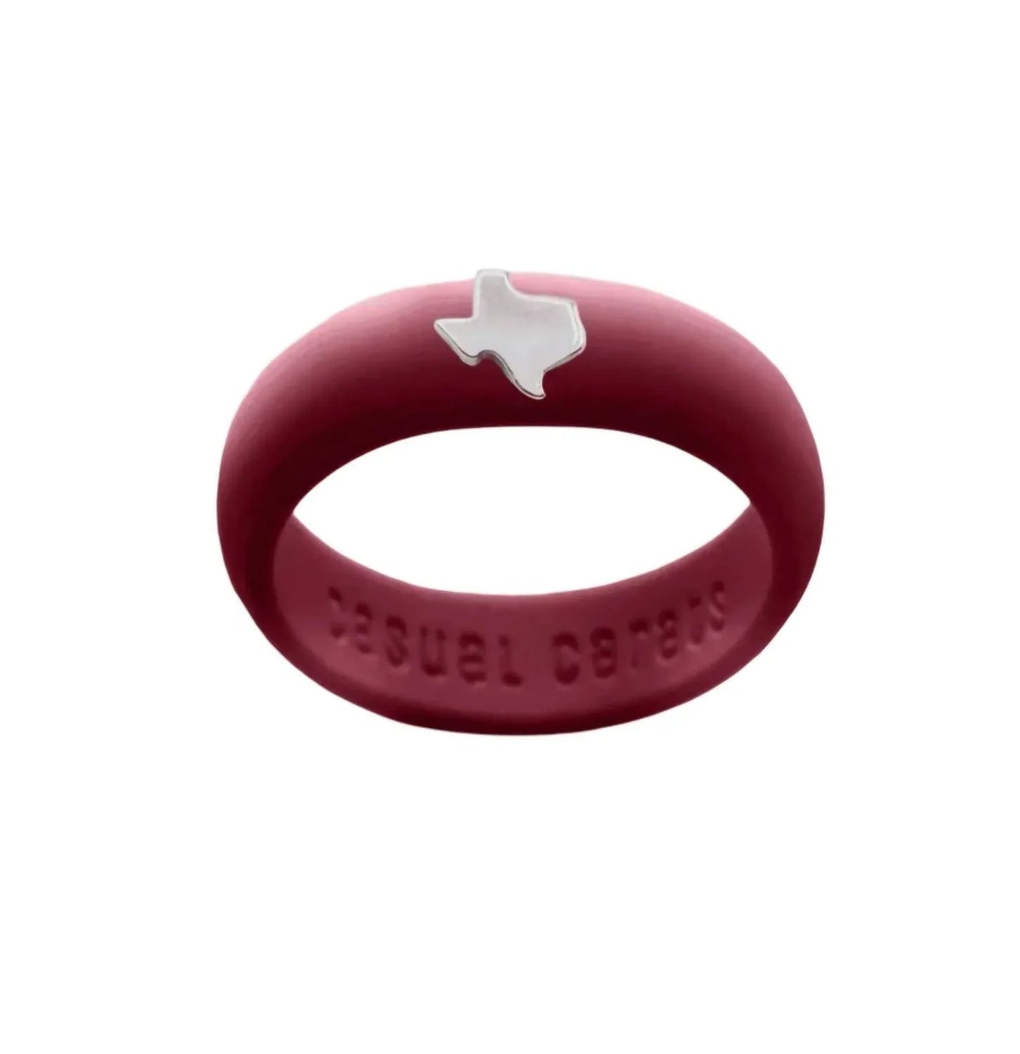 Casual Carats - Sterling Silver Texas Silicon Band Ring - Rack Hunt