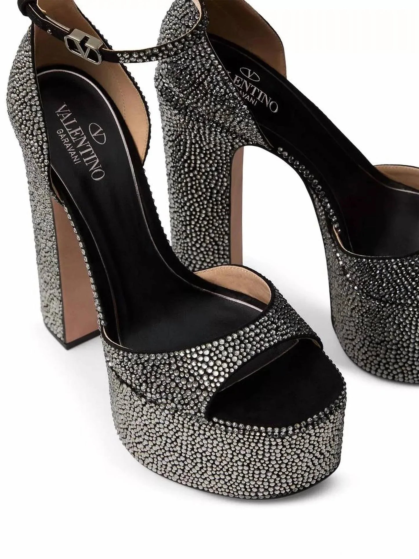Valentino - Women's Tan-go Rhinestones Platform Sandals - detail view - Rack Hunt