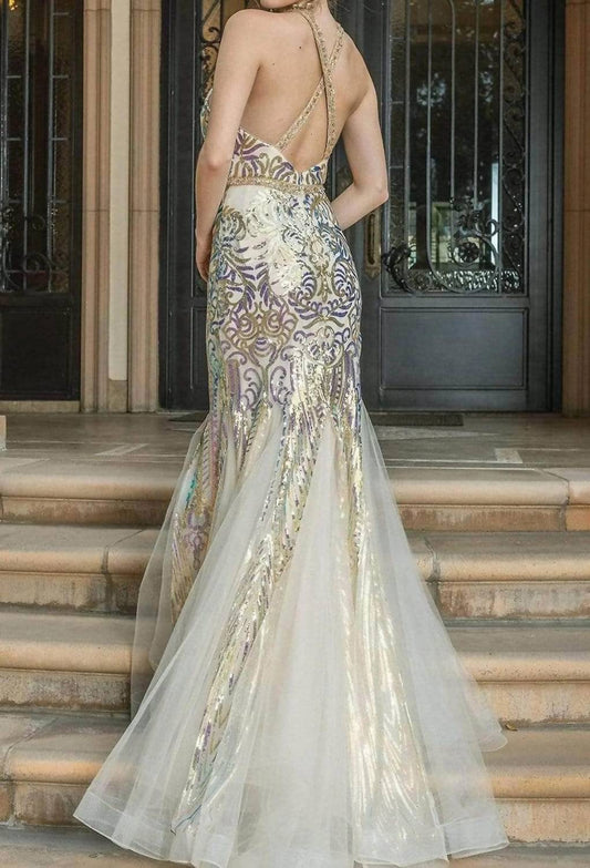 Embellished Fitted Sleeveless Evening Maxi Dress