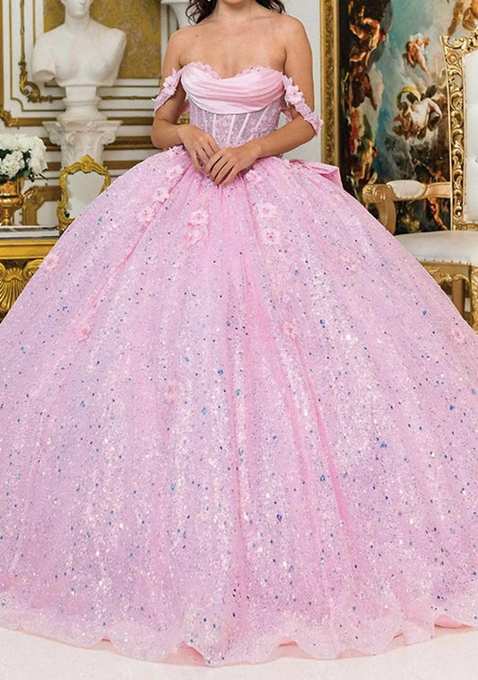 Glitter Floral Ballgown
