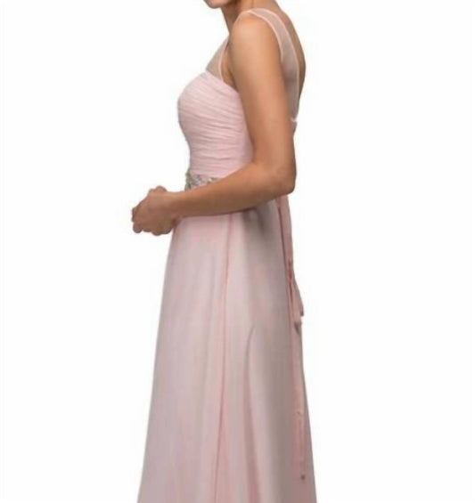 Illusion Chiffon A-line Maxi Dress