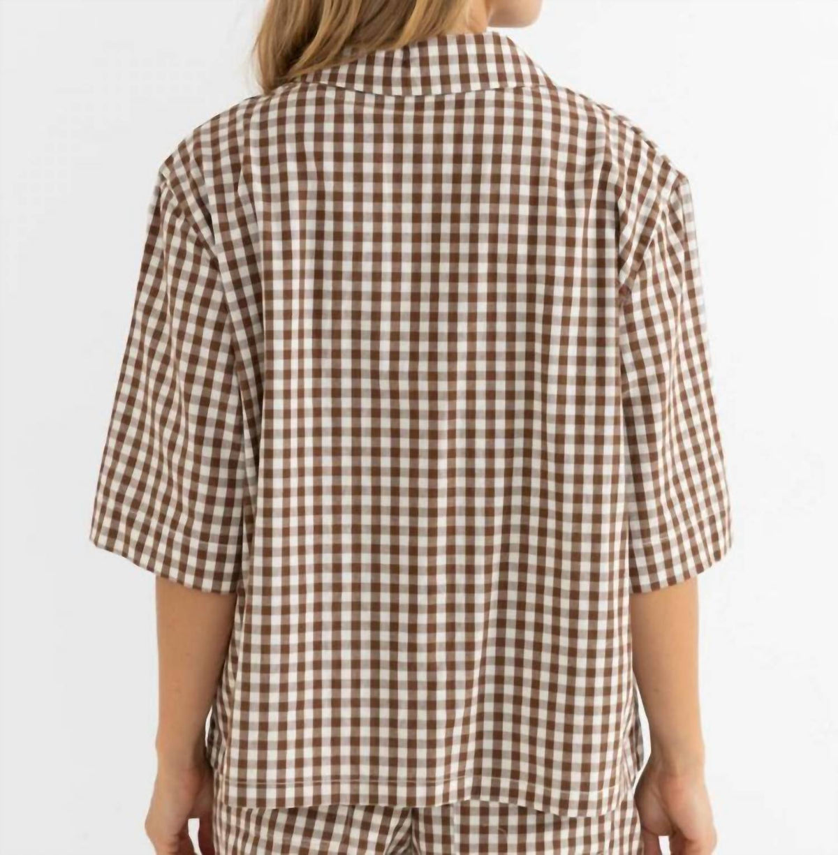Birdie Gingham Tie Front Top