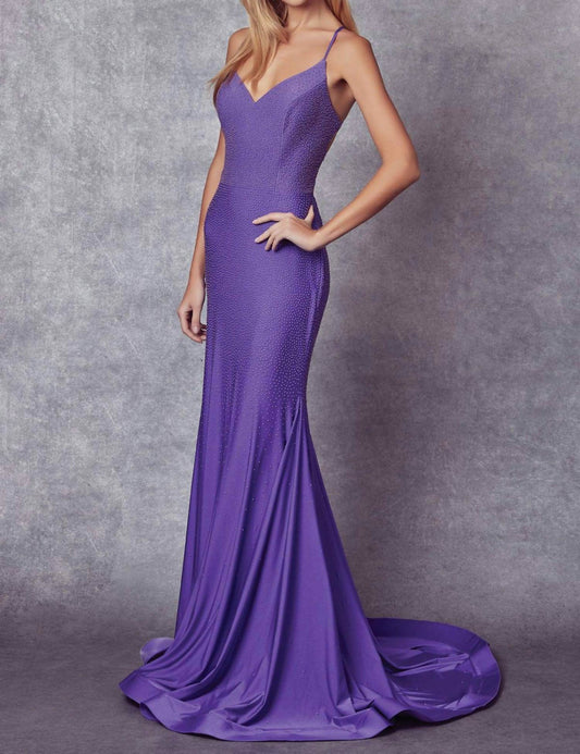 Juliet - Stone Accented Long Mermaid Prom Evening Gown - Plus - Rack Hunt -