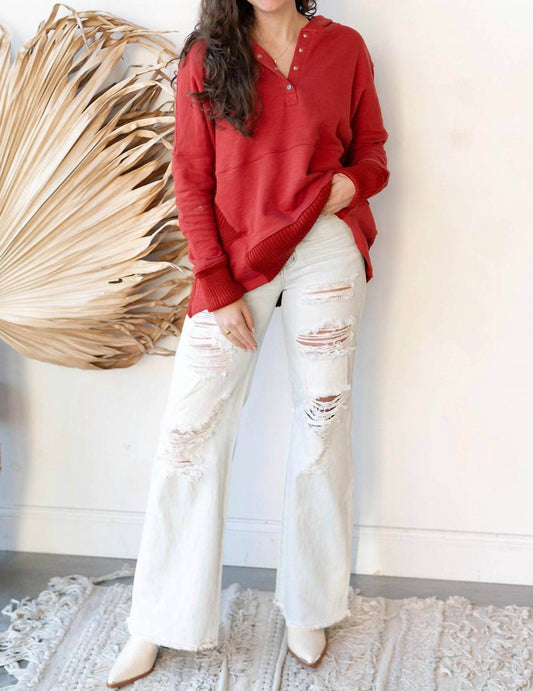 VIBRANT - Give Me 5 Button Up Wide Leg Jeans - Rack Hunt -