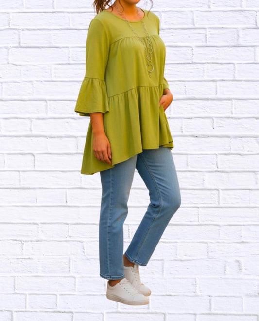 Calypso - Woven Gauged Trapeze Shirt Top - Rack Hunt -