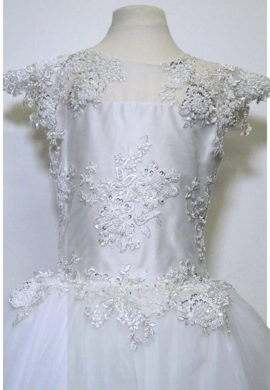 Christie Helene - Girl's Silk With Lace Overlay Bodice Dress - Rack Hunt