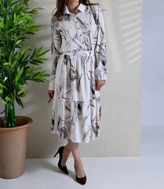 Swirl Print Skirt Set