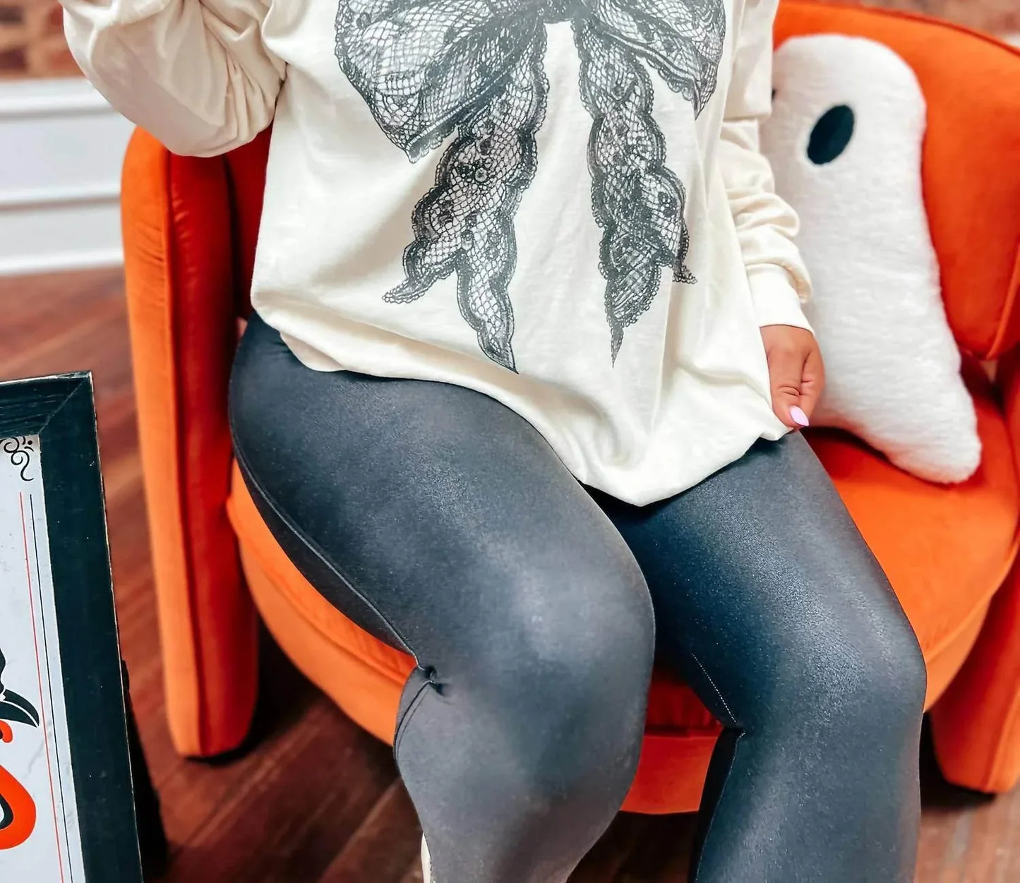 Birdie - Coquette Lace Bow Long Sleeve Graphic Tee - Rack Hunt