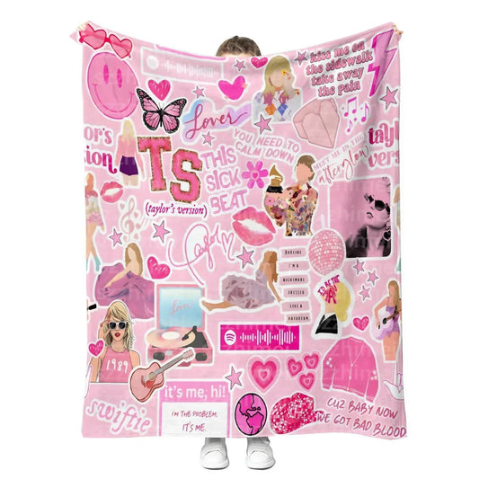 Small Shop - Girls' Eras Tour Music Inspired Plush Throw Blanket - Rack Hunt