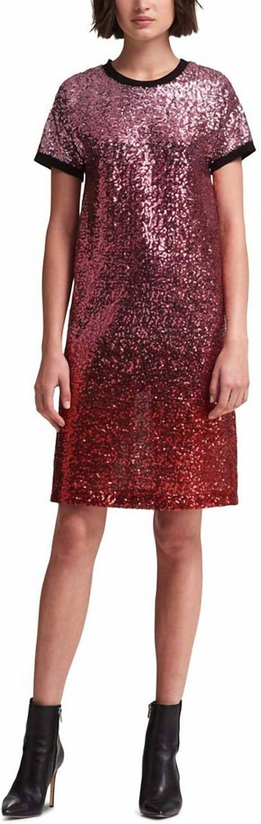 Sequin Ombre T-shirt Dress