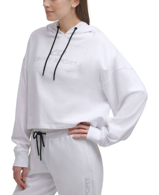 Sport Rhinestone Logo Cotton Hoodie