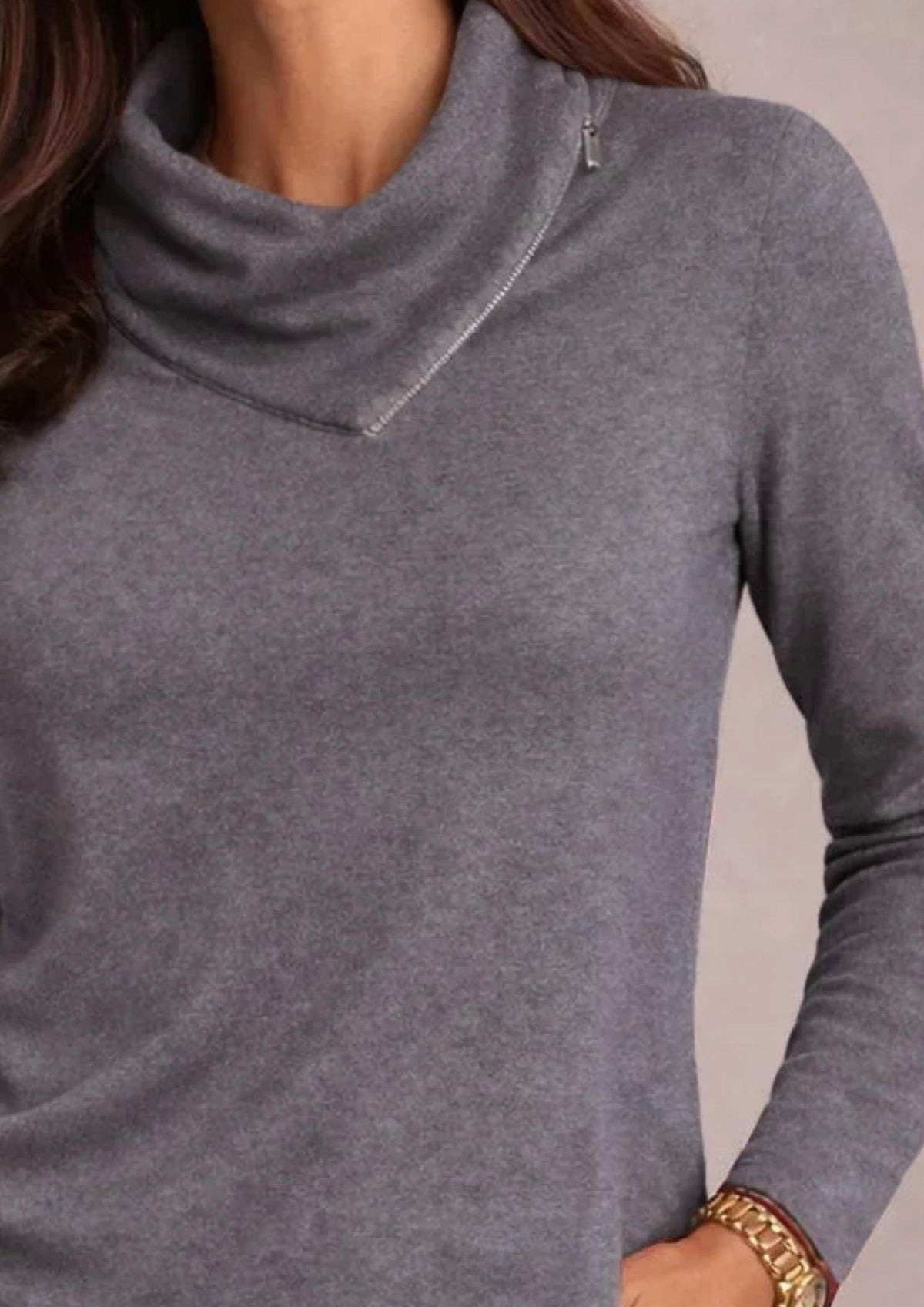 Zermatt Fold-over Turtleneck Top