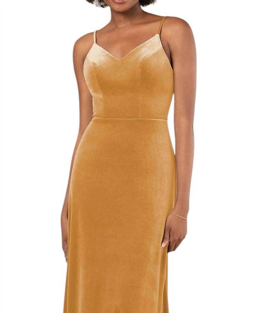 Sorella Vita - Plush Velvet A-Line Bridesmaid Dress with Floor-Length Skirt - Rack Hunt -