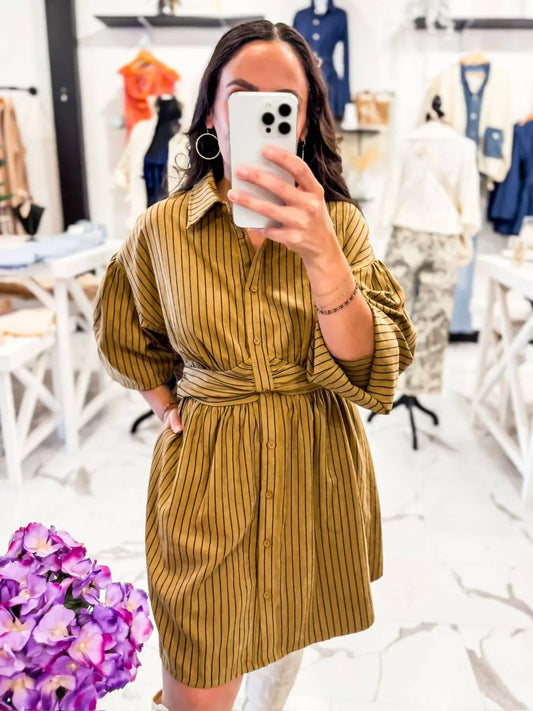 Sunday Edition - Women's Queue Me In Striped Mini Dress - Rack Hunt