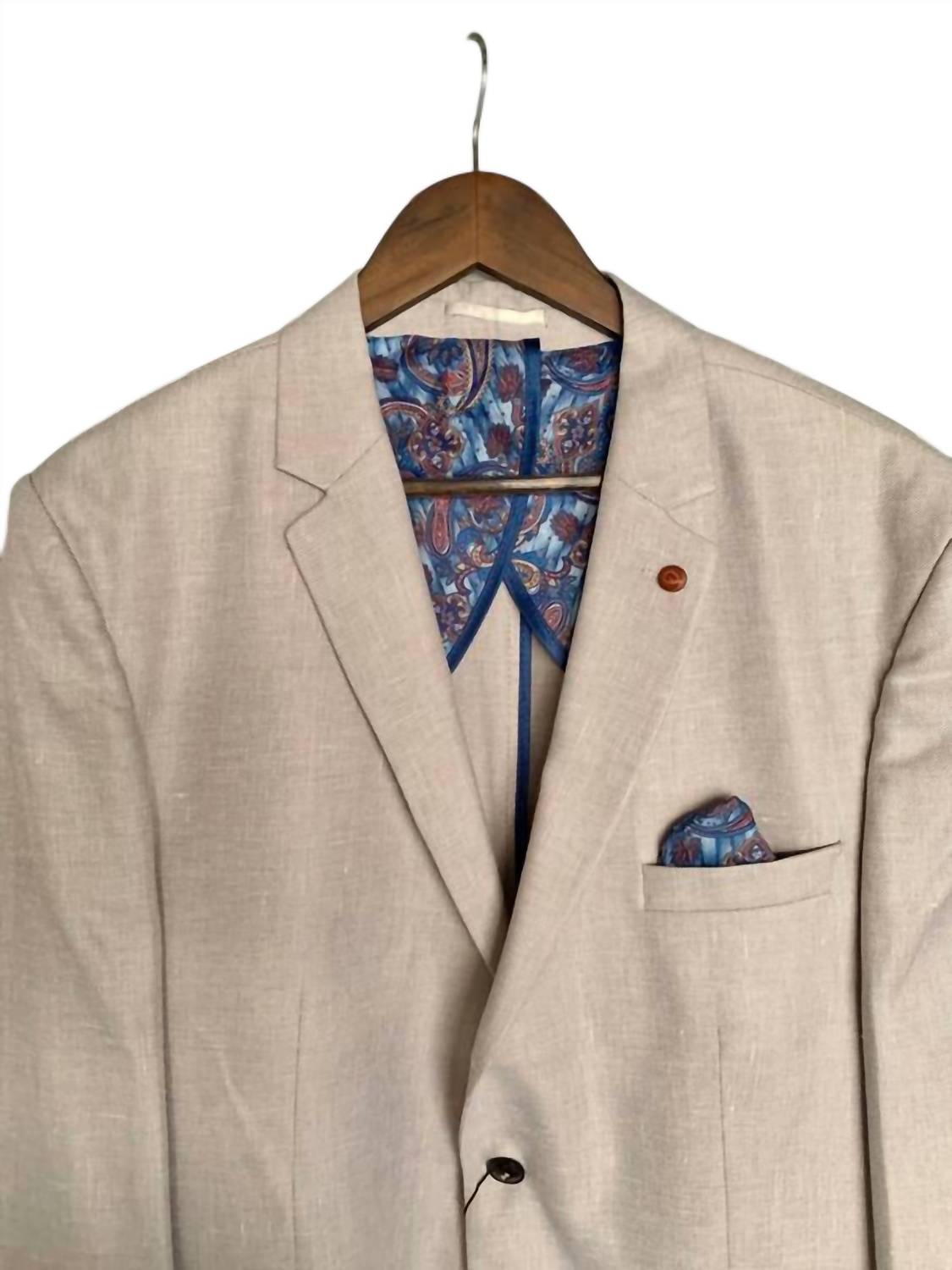 Men's Bold Spot Cotton Blazer With Floral Silk Lining