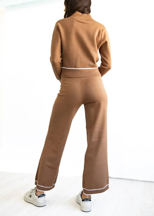 Theo & Spence - Knit Zip-up Jacket And Matching Drawstring Pants Set - Rack Hunt