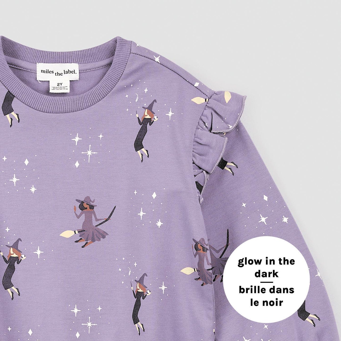 Miles the Label - Girl's Witches Glow-in-the-dark Print On Twilight Sweatshirt - Rack Hunt