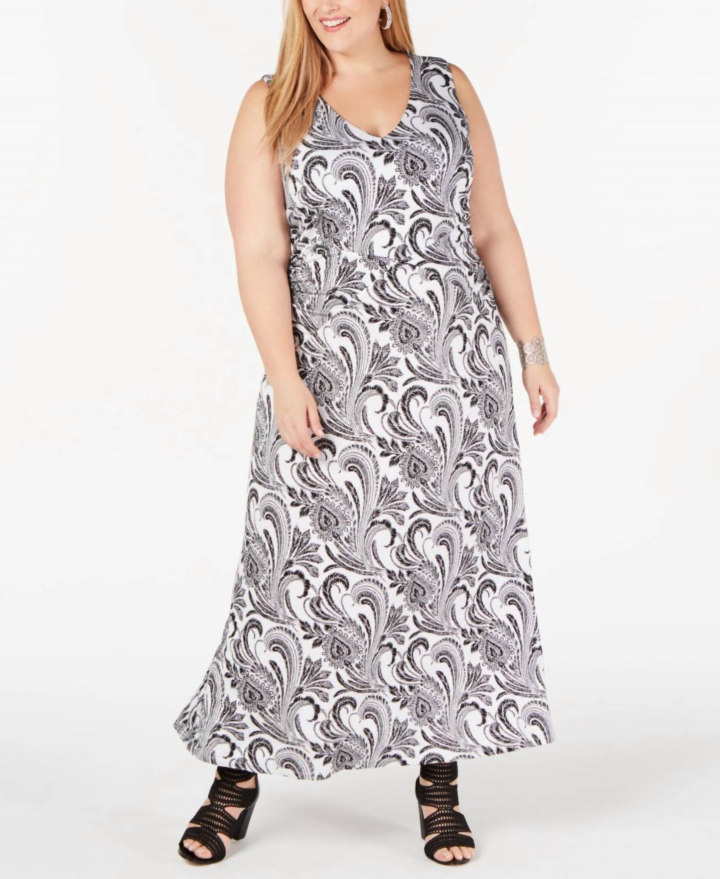 Printed Maxi Dress - Plus