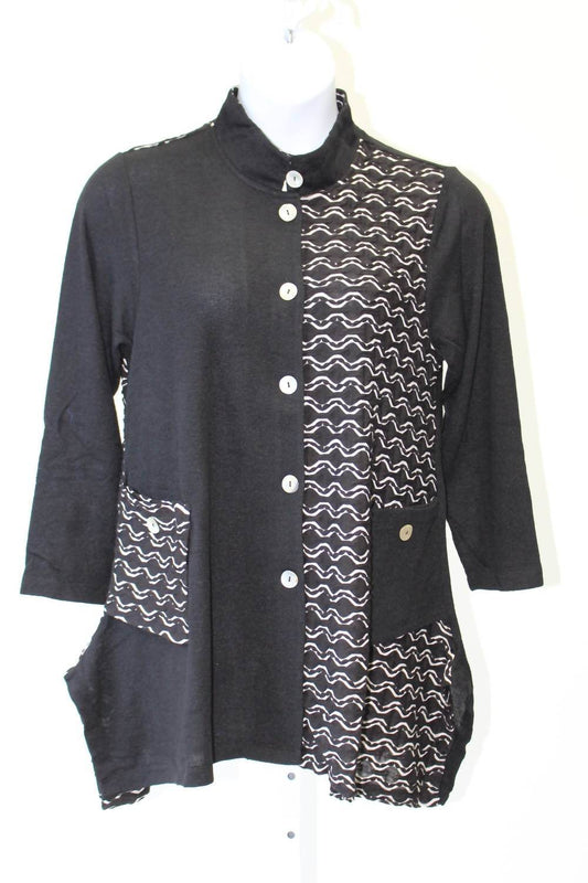 Aris A. - Women's Mandarin Knit Jacket - PLUS - Rack Hunt -