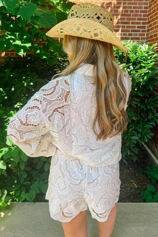 Lilbelle Charlotte - Cape Floral Eyelet Shorts - Rack Hunt -