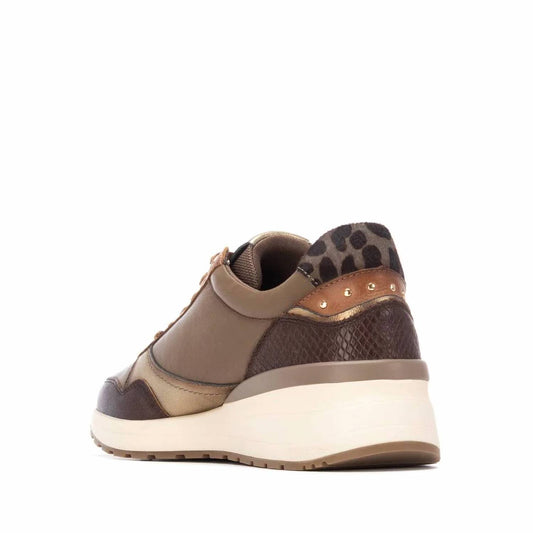 Women's Leather Wedge Lace-up Sneaker
