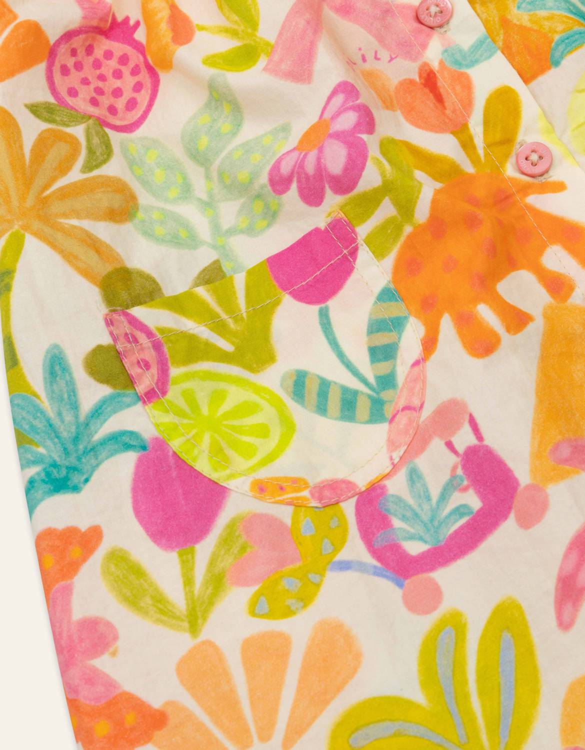 Girl's Daloo Almond Oil Floral Dress