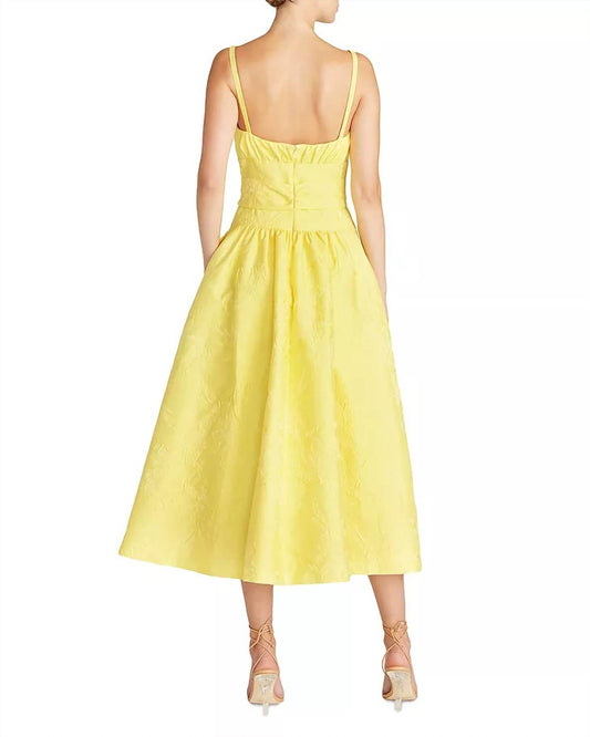 ML Monique Lhuillier - Daffodil Jacquard Fit And Flare Midi Dress - Rack Hunt