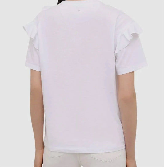 Valentino - Crewneck Ruffle Lace T-shirt - alternate view - Rack Hunt