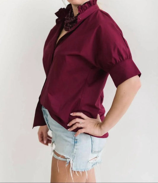 Heidi Houston - Short Sleeve Ruffle Shirt - Rack Hunt