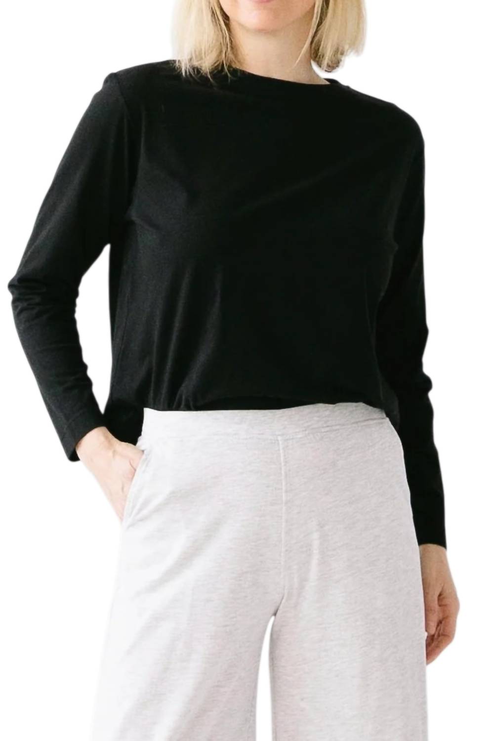 Brushed Pima Cotton Long Sleeve Tee
