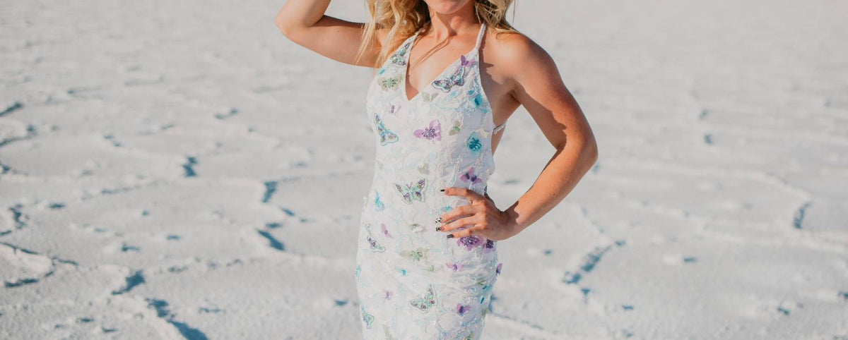 Billie Sequin Butterfly Homecoming Short Cocktail Dress