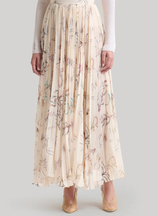 Sif Printed Tatoo Pleated Skirt