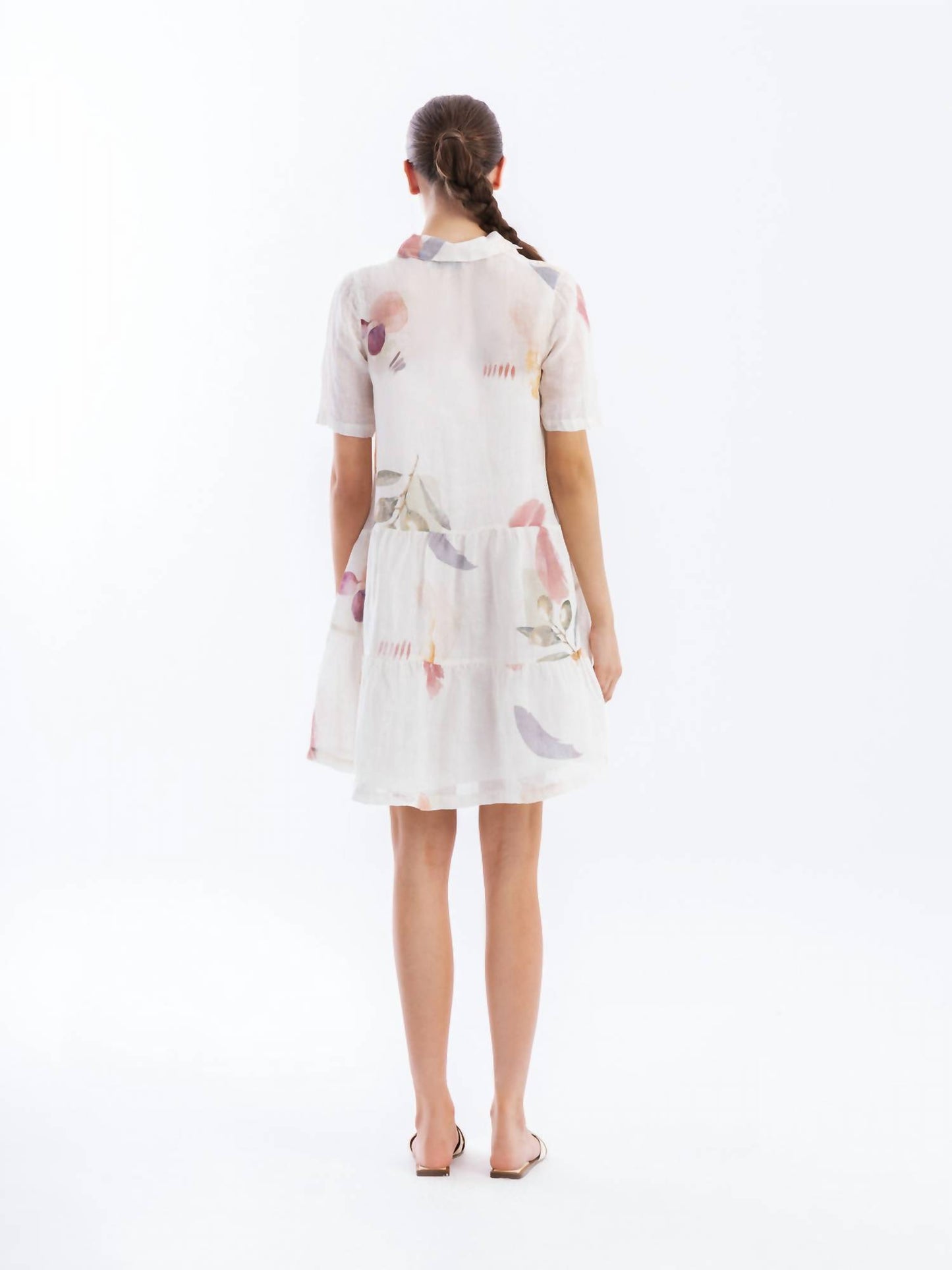 PRINTED LINEN DRESS