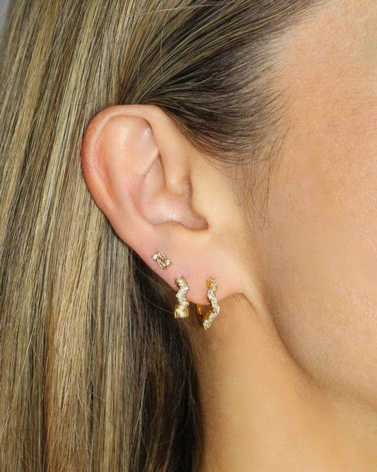 JACKIE MACK DESIGNS - 18k Plated Arctic Huggies Earrings - Rack Hunt -