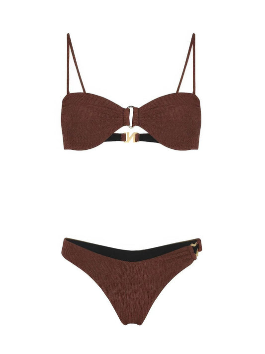 Nelblu - Women's Ondas Crinkle Cheeky Bikini Bottom - Rack Hunt