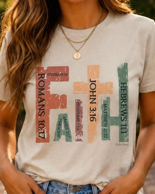Retro FAITH Scripture Bella Canvas Tee