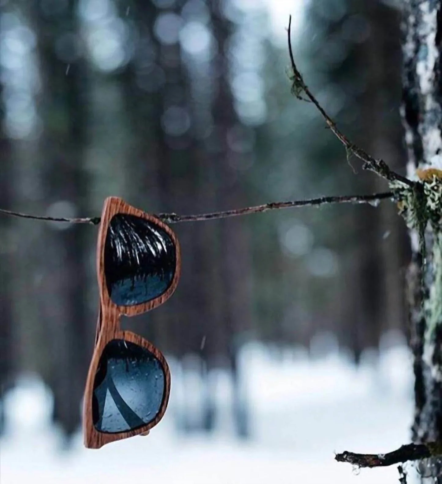 Far Out Sunglasses - Wood Grain Polarized Premiums Black Lens - Rack Hunt