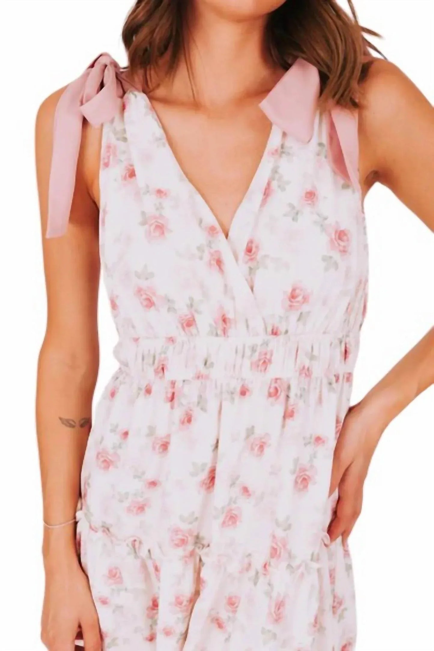One Loved Babe - Floral Ribbon Tie Dress - Rack Hunt