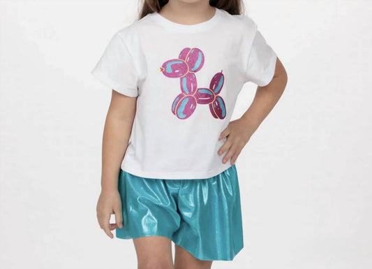 Glitter Neon Balloon Dog Boxy Tee
