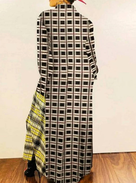 Tommie Stylish Print Patchwork Ankle Length Dress
