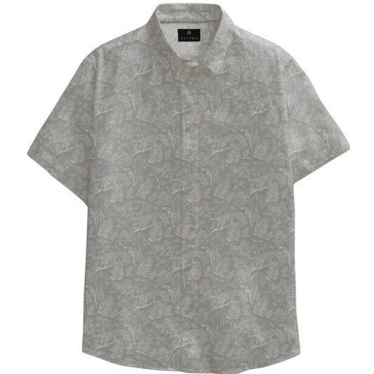 Vustra Men's Leopard And Toucan Short Sleeve Button Down Shirt in Grey - view 2