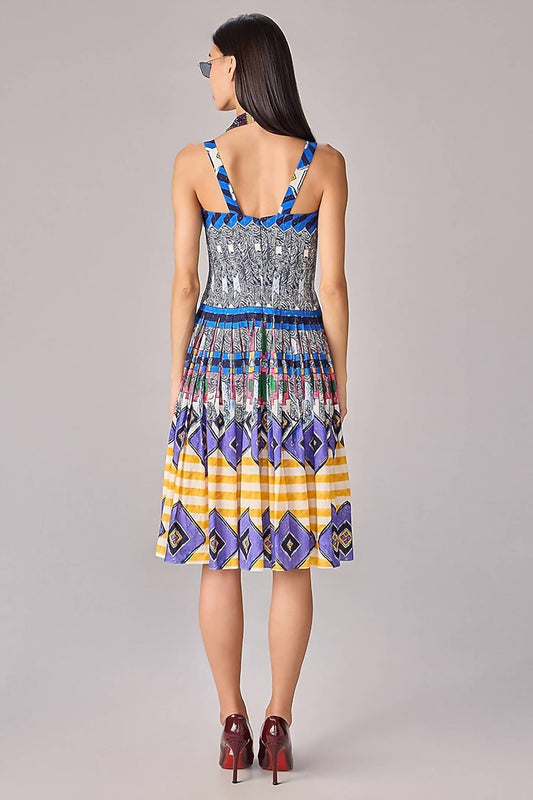Abstract Print Midi Dress