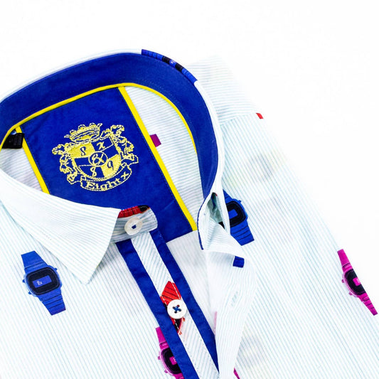 Men's Vintage Watches Button Down Print Shirt