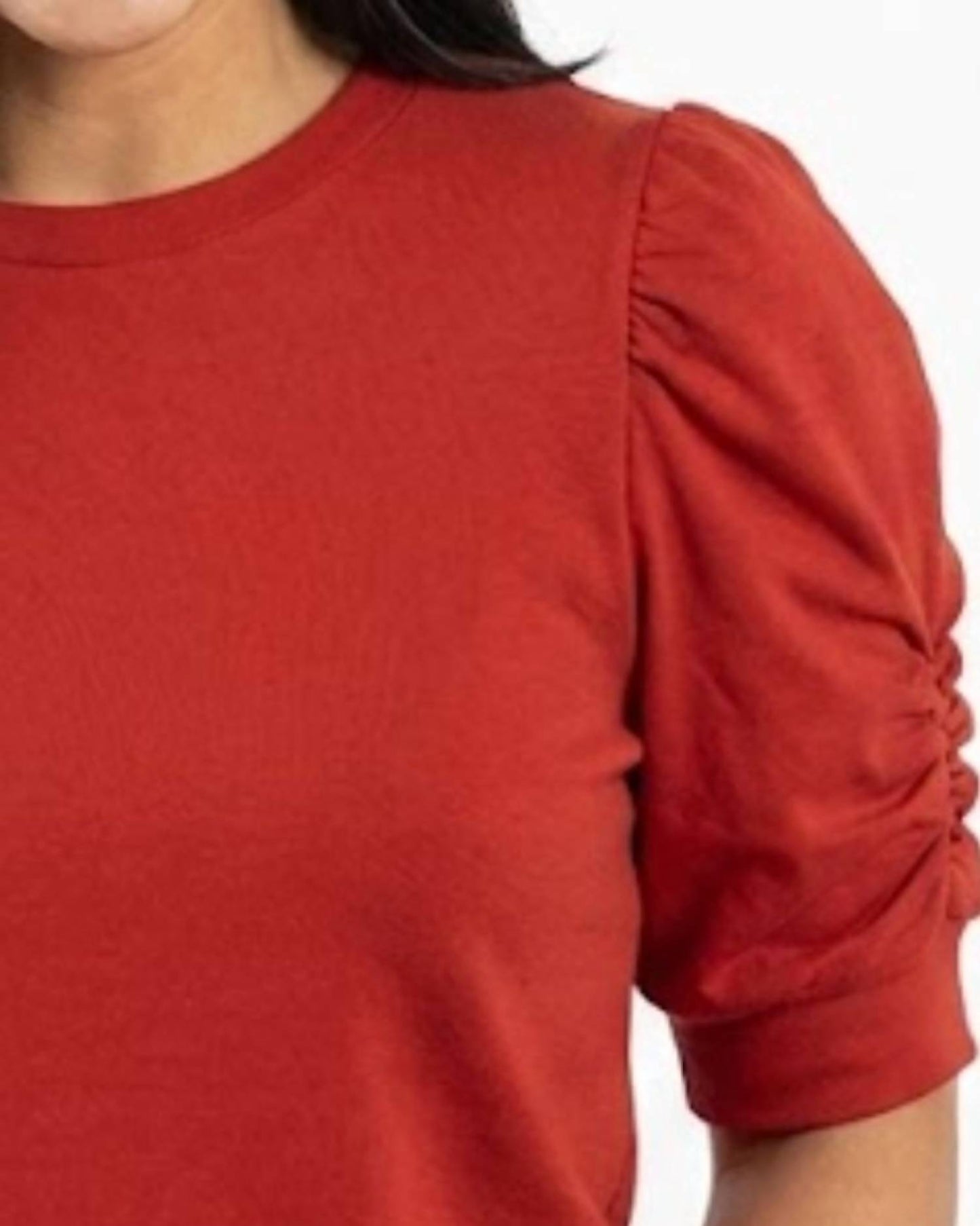 Crewneck Elbow Sleeve Top