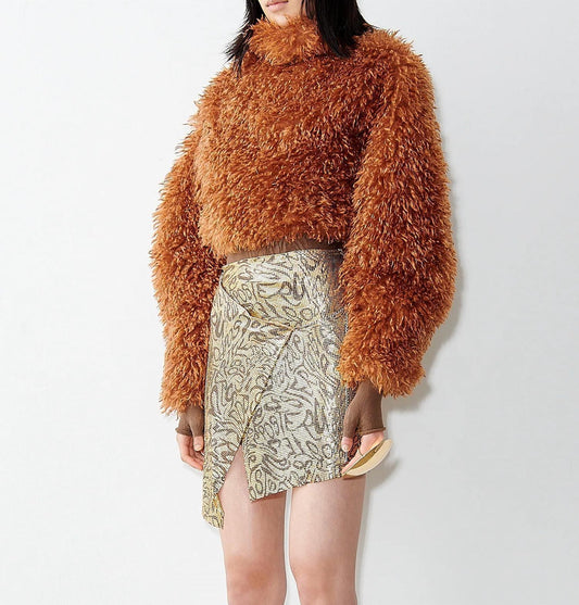 Poster Girl - Belle Crop Faux Fur High Neck Sweater - Rack Hunt